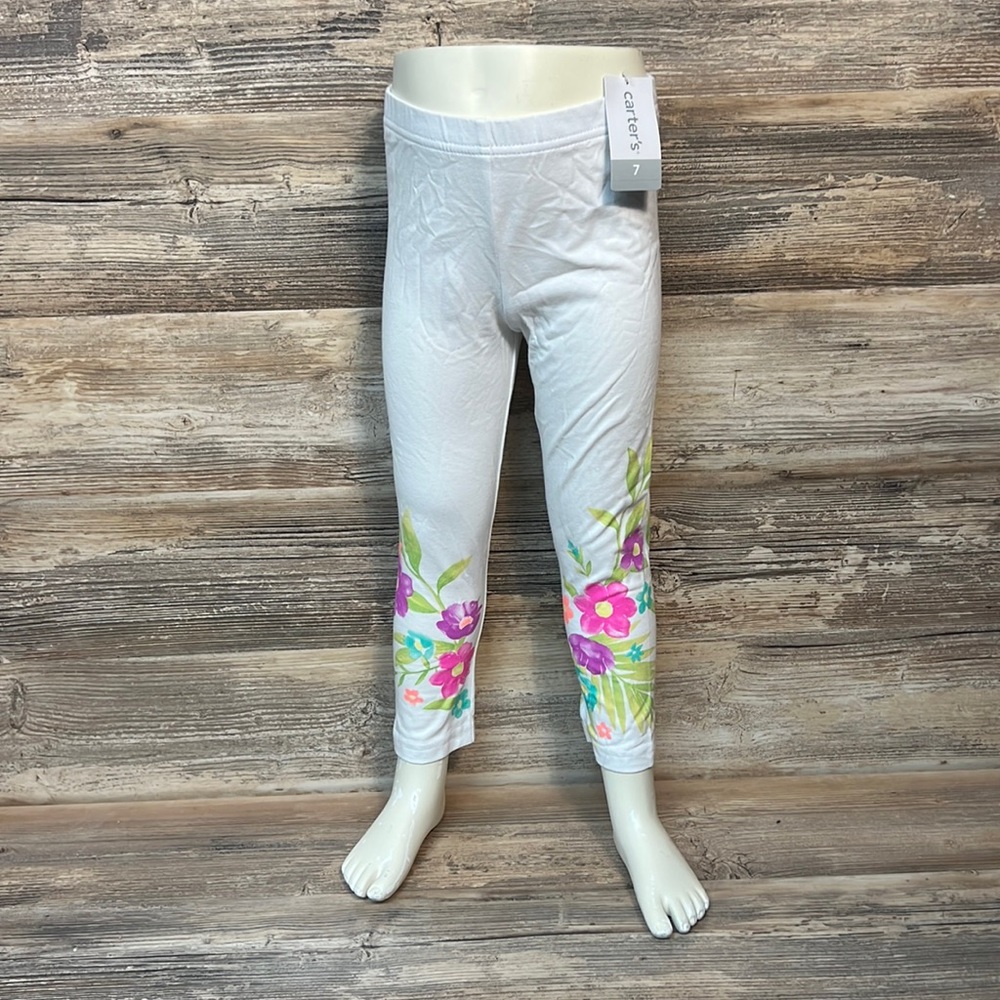 Carter's White Floral Cropped Leggings NWT